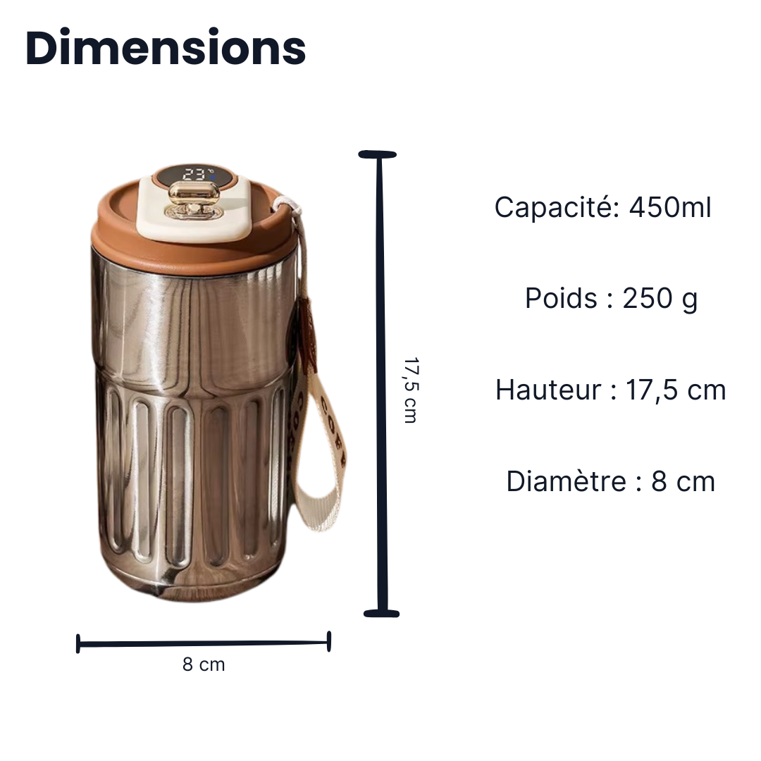 Thermos avec affichage LED de la température